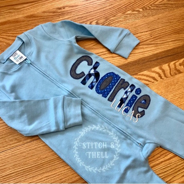 Baby Name Pajamas, Baby Name Footie Pajamas, Personalize Baby Pajamas