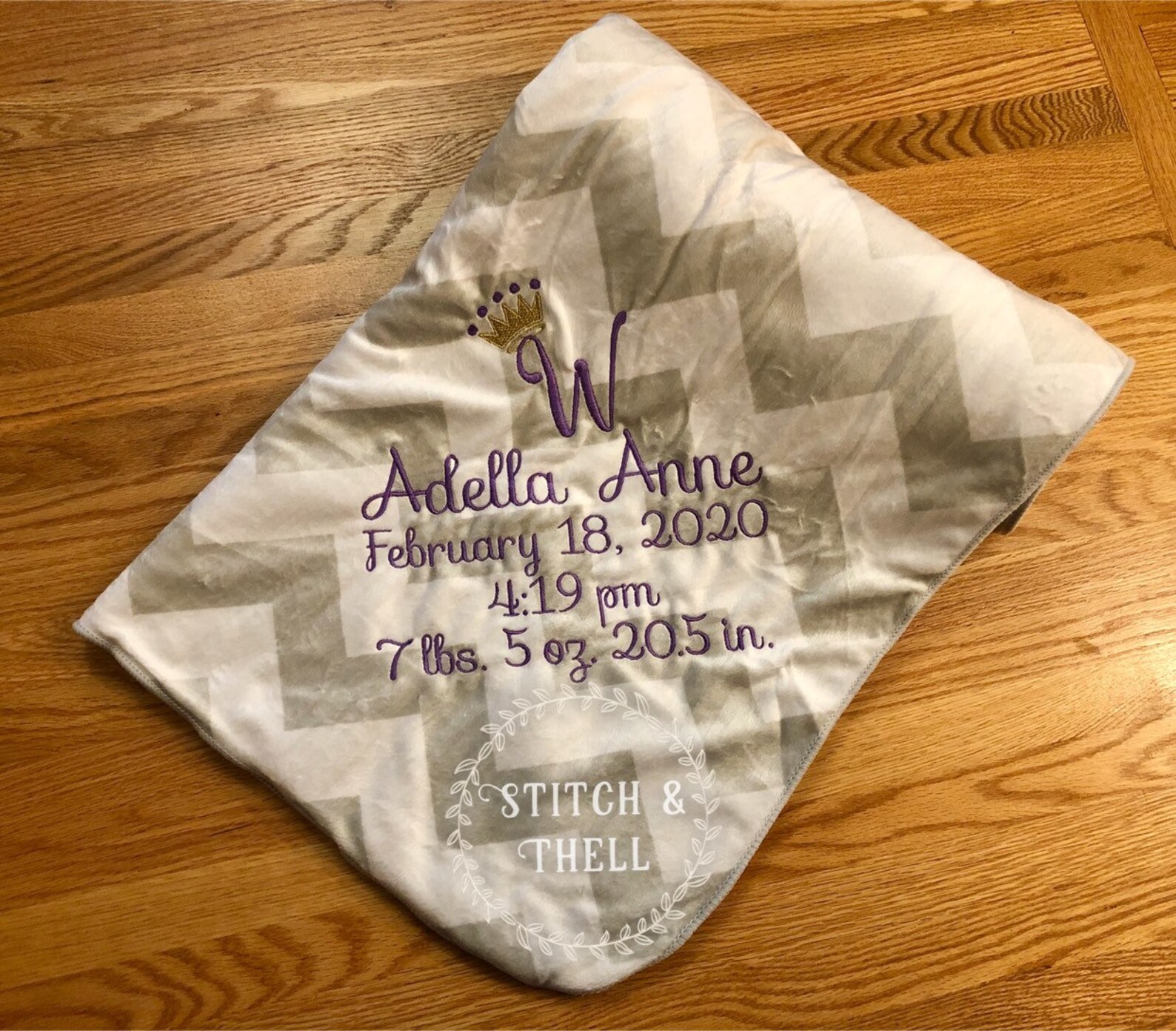 Personalized Baby Blanket Birth Information Blanket Newborn Etsy