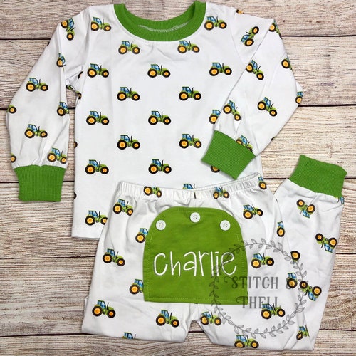 Personalized Tractor Pajamas Personalized Farm Pajamas Etsy
