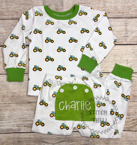 Personalized Tractor Pajamas Personalized Farm Pajamas Etsy