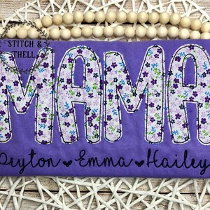 Personalized Embroidered Name Shirt, Mom Shirt, Mama Shirt, Grandma Shirt, Nana Shirt, Grammie Shirt, Mimi Shirt, Mother&#39;s Day Shirt