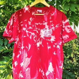 Unique one of one inverse tie dye red t-shirt with Phoenix Albanian flag maybe size adult large