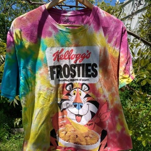 Custom of Kellogg's Frosted Flakes Tie-dye T Shirt Size M