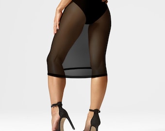 See through skirt, sheer skirt, transparent skirt, mesh skirt, sheer pencil skirt