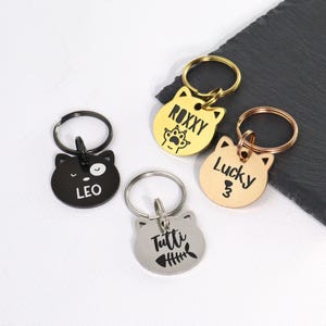 Placa de identificación personalizada con nombre para perros y gatos, placa de identificación para gatos, placa con nombre para perros, placa para collar de gato, accesorios bonitos para mascotas