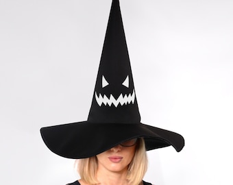 Large Black Witch Hat: Halloween Costume Accessory