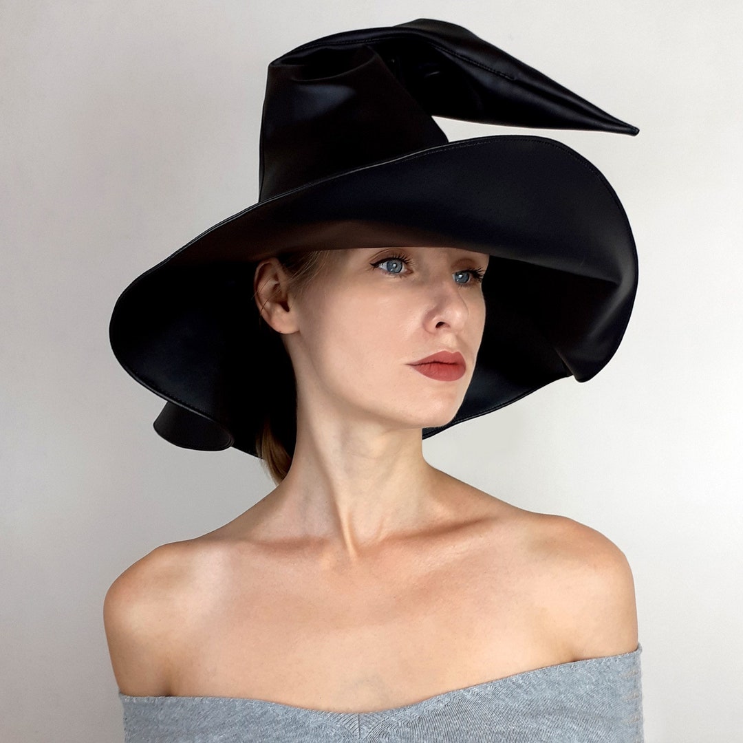 Witch Hat, Wizard Hat, Pointy Hat, Wide Brim Hat, Mage, Sorcerer, Warlock, Halloween ,crooked