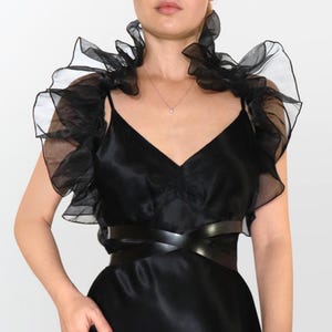 Black Ruffle Bolero: Gothic See-Through Shrug, Halloween Costume