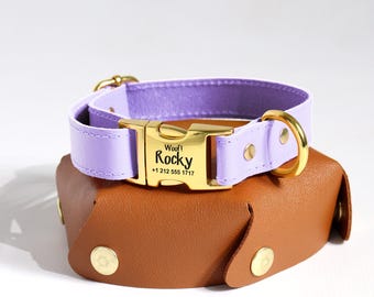 Collare Per Cani In Pelle Personalizzato Con Nome, Collare Per Cani Inciso Personalizzato, Collare Per Animali Domestici Regolabile Fatto A Mano, Regalo Per Cani Durevole - Italia - Foto 4
