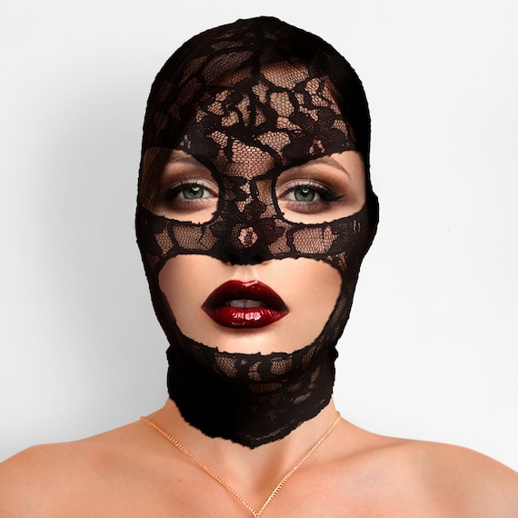 Maschera BDSM, maschera fetish, maschera di pizzo sexy, maschera viziosa -   Italia