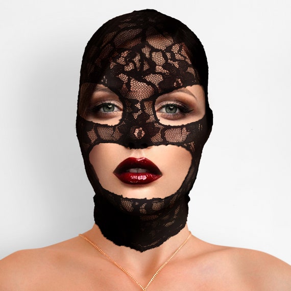 Maschera BDSM, maschera fetish, maschera di pizzo sexy, maschera