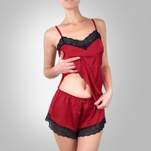 Silk pajamas with lace, silk pajamas set, pajama set women, pajamas women, sleepwear