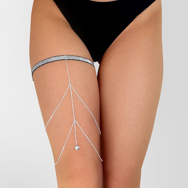 Chaîne de jambe, bijoux de jambe, accessoires de jambe, bijoux de corps, bijoux de jarretière, chaîne de jambe de femme, chaîne de cuisse