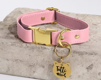Personalisiertes Hundehalsband aus Leder mit personalisierter Hundemarke: Custom Pet ID