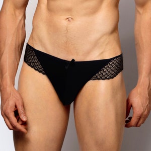 Handmade Lace Men&#39;s Panties: Bold Design Underwear