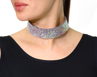 Gargantilha elegante com strass: Joias de cristal para festivais