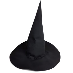 Adult Witch Hat, Wizard Hat, Haloween Hat, Black Witch Hat, Pointy Hat ...