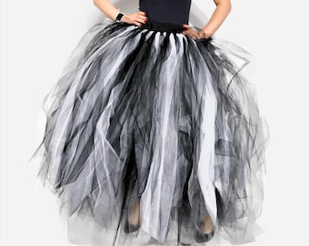 Gonna in tulle da strega per costume di Halloween: tutù da festa per donna