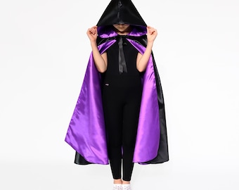 Satin Hooded Cloak: Fantasy Witch Cape Costume Accessory