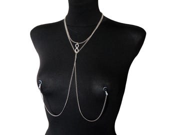 Handgemachte Nippel Kette: Nicht Piercing Körperschmuck