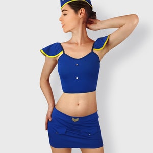 Stewardess costume, Stewardess outfit, Stewardess uniform, cosplay costume, flight costume