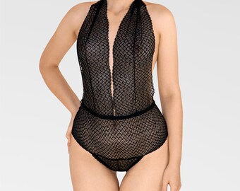 Lace bodysuit, see through bodysuit, transparent bodysuit