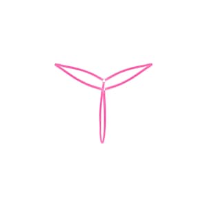 Pode incluir: Uma tanga rosa brilhante com um design minimalista. A pe&ccedil;a apresenta uma constru&ccedil;&atilde;o fina, semelhante a uma corda, com um pequeno detalhe de anel na frente. A roupa &iacute;ntima est&aacute; sobre um fundo branco liso.