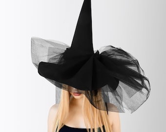 Halloween witch hat with bow