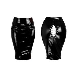 PVC Women&#39;s Skirt with Lace-up Back, PVC lingerie