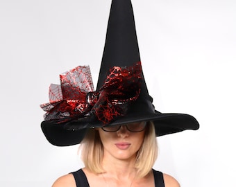 Halloween witch hat with bow (choose color)