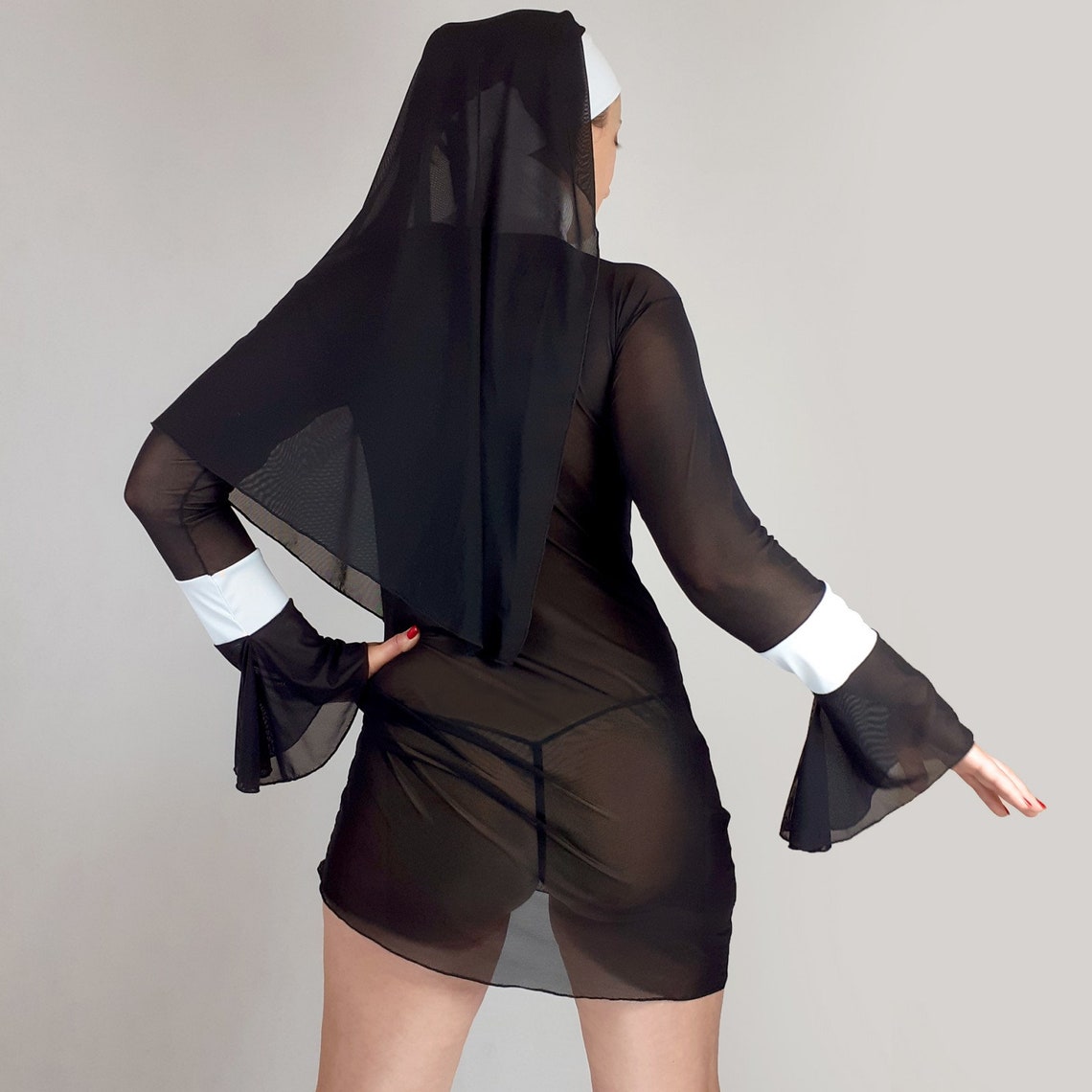Nun Lingerie Costume Fetish Lingerie Etsy