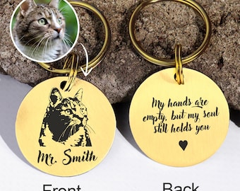 Custom Pet Photo Keychain: Engraved Memorial Gift