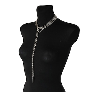 Heart slip chain necklace, heart chain choker, chain choker, heart necklace, slip chain necklace