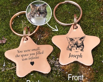 Personalized Pet Portrait Keychain: Engraved Dog Memorial Gift