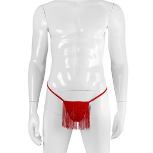 Mens Fringe G String, Micro Thong for Men, Exotic Dancewear, Stripper Underwear, Mens Lingerie