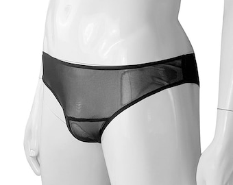 Sheer Mens Briefs, See Through Men Underwear, Transparent Mesh Underwear