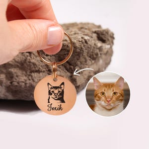 Custom Pet Portrait Keychain: Personalized Cat/Dog Memorial Gift
