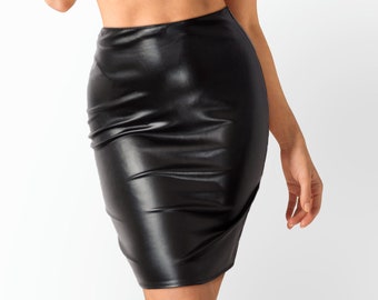 PVC See Through Skirt: Sheer Panel Rave Clubwear