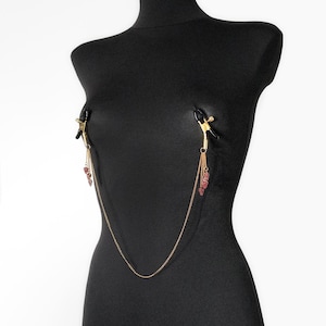 Nipple clamps, nipple jewelry, nipple clips, boob jewelry, breast jewelry, nipple chain, adult jewelry