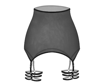 Sheer skirt with leg garter