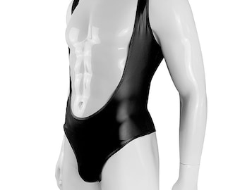 Mens PVC Bodysuit, Rave Festival Outfit, Exotic Dancewear, PVC Leotard