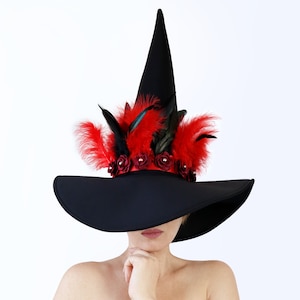 Halloweenhoed met veren