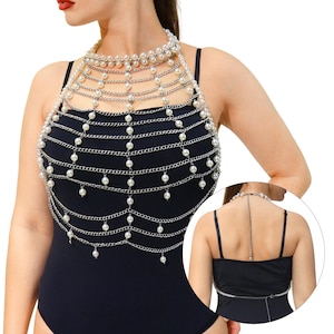 Beaded Pearl Cape – Statement Body Chain for Weddings & Events