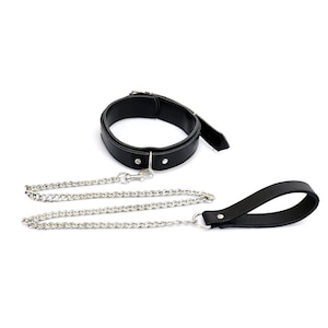 Bondage collar with leash (choose color)