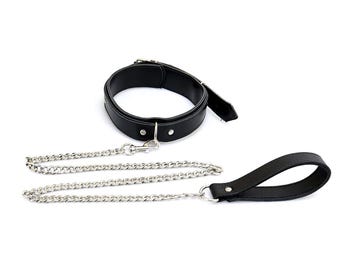 Bondage collar with leash (choose color)