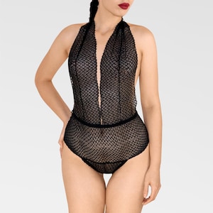 Lace bodysuit, see through bodysuit, transparent bodysuit
