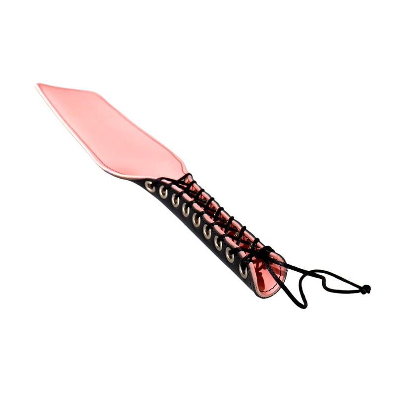 Leather paddle, spanking paddle, bdsm leather paddle, bdsm toys, bdsm device, adult toy, bdsm bondage, leather spanking, bdsm leather Pink-black paddle