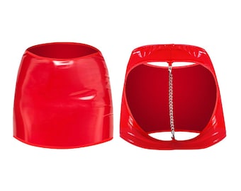 Rok met open achterkant, PVC-rok