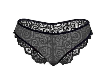 Frauen Spitzenhöschen, schwarze Spitzenhöschen, transparente Höschen, schiere Höschen, durchsichtige Höschen, Netzwäsche, durchsichtig Höschen