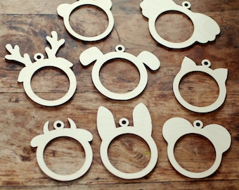 Decoraciones en archivo vectorial con formas de animales, adornos navideños DIY con nombres, decoraciones de habitaciones para niños, ideas de regalos, DXF, SVG, pdf